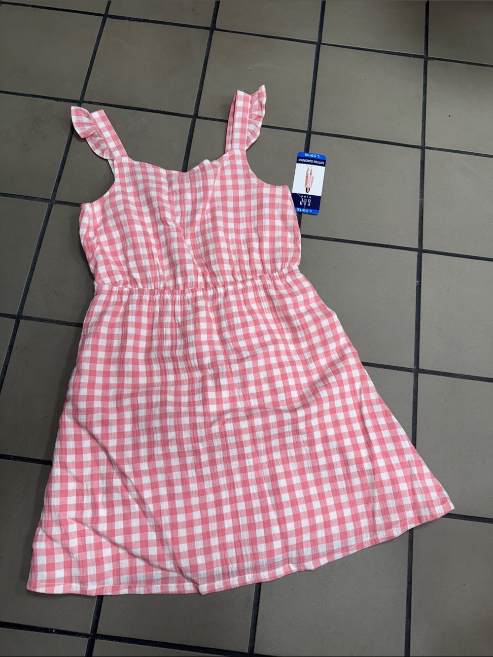 GAP Girls Pink Gingham Sundress with Ruffle Straps